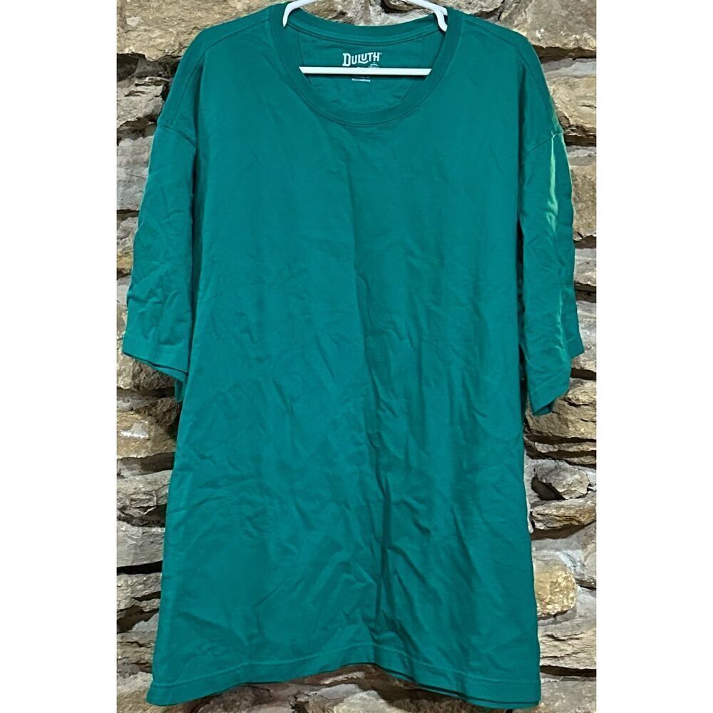 Men's Duluth Trading Company Green Relaxed Fit Longtail Cotton Short Sleeve T-Sh